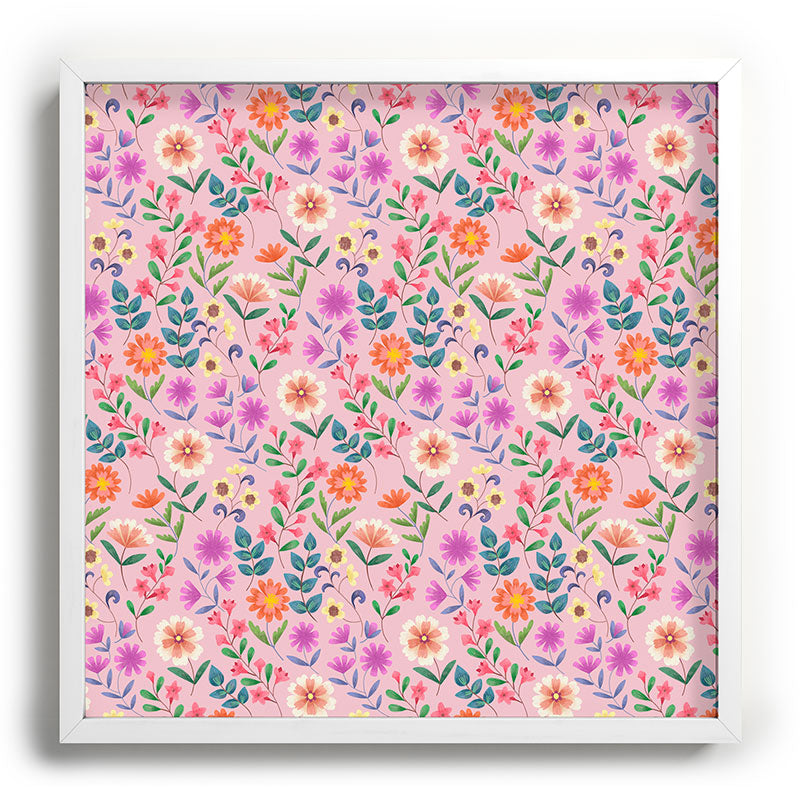Pimlada Phuapradit Ditsy Floral Pink Recessed Framing Square