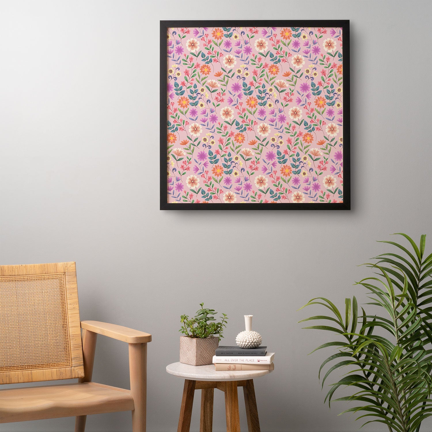 Pimlada Phuapradit Ditsy Floral Pink Framed Wall Art