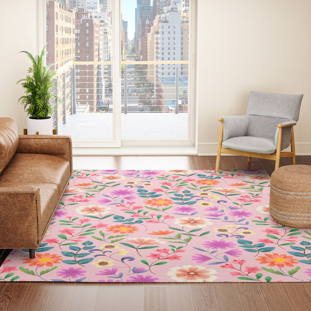 Pimlada Phuapradit Ditsy Floral Pink Area Rug