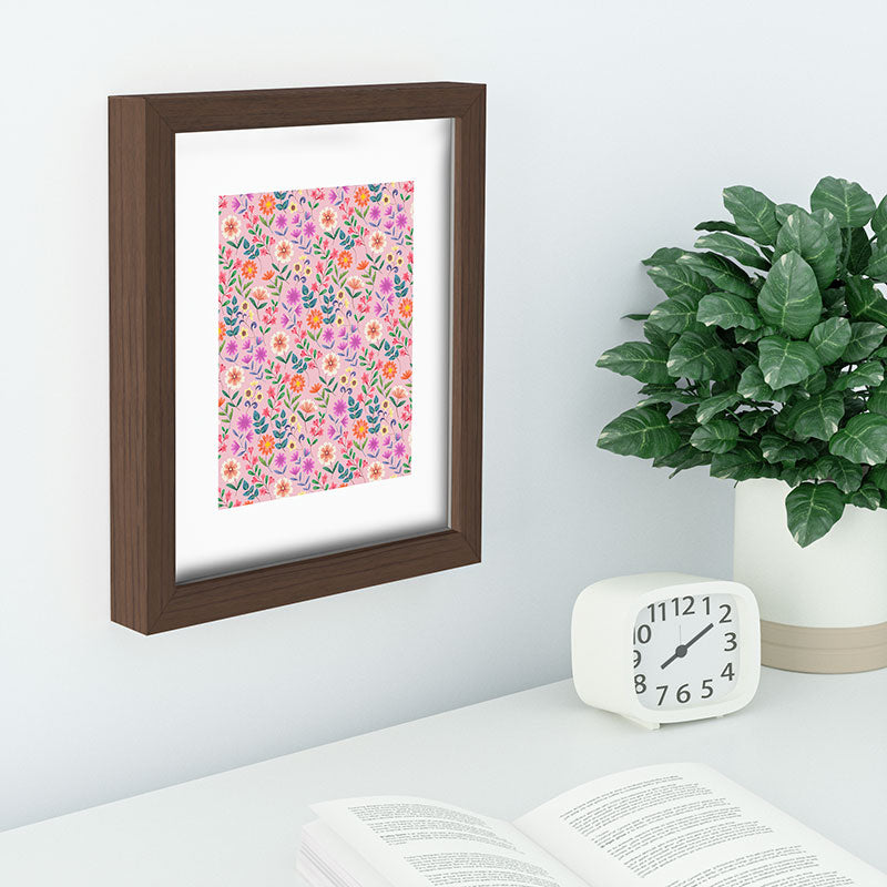 Pimlada Phuapradit Ditsy Floral Pink Recessed Framing Rectangle