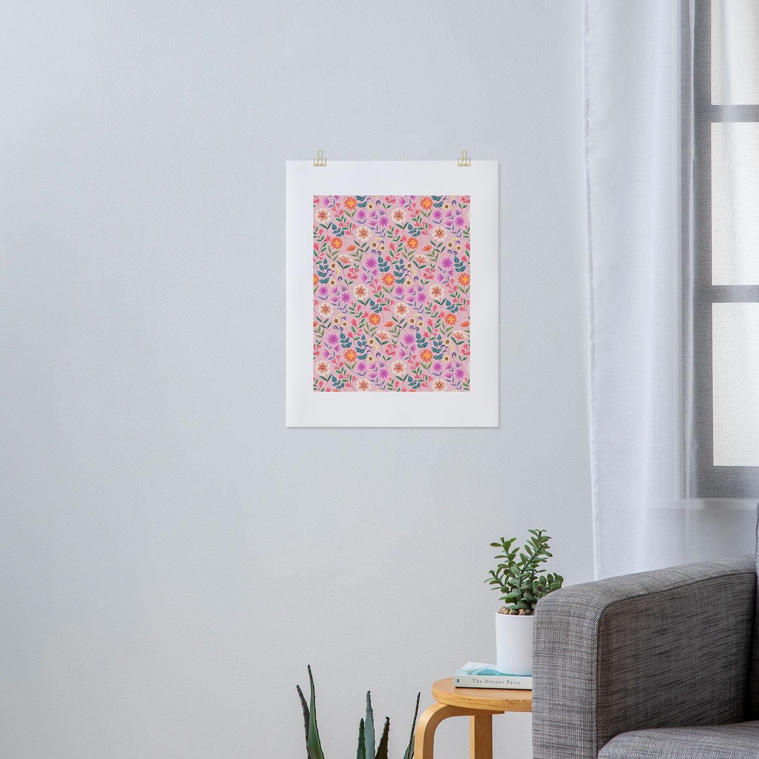 Pimlada Phuapradit Ditsy Floral Pink Art Print