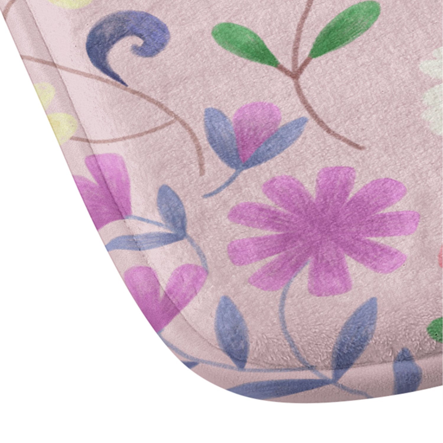 Pimlada Phuapradit Ditsy Floral Pink Memory Foam Bath Mat