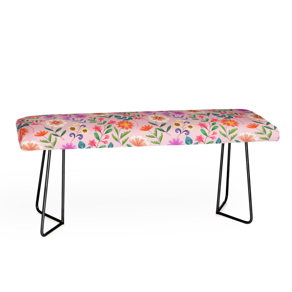 Pimlada Phuapradit Ditsy Floral Pink Bench