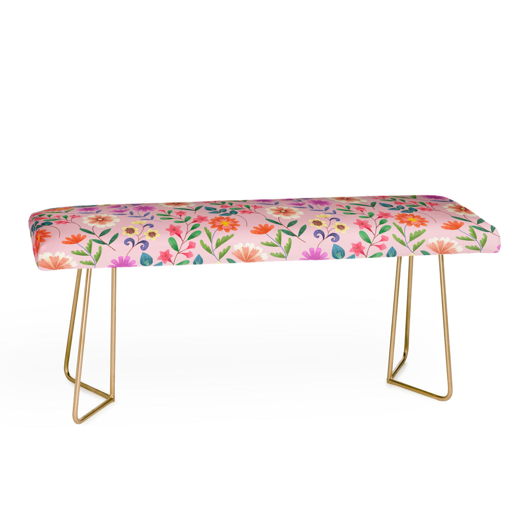 Pimlada Phuapradit Ditsy Floral Pink Bench