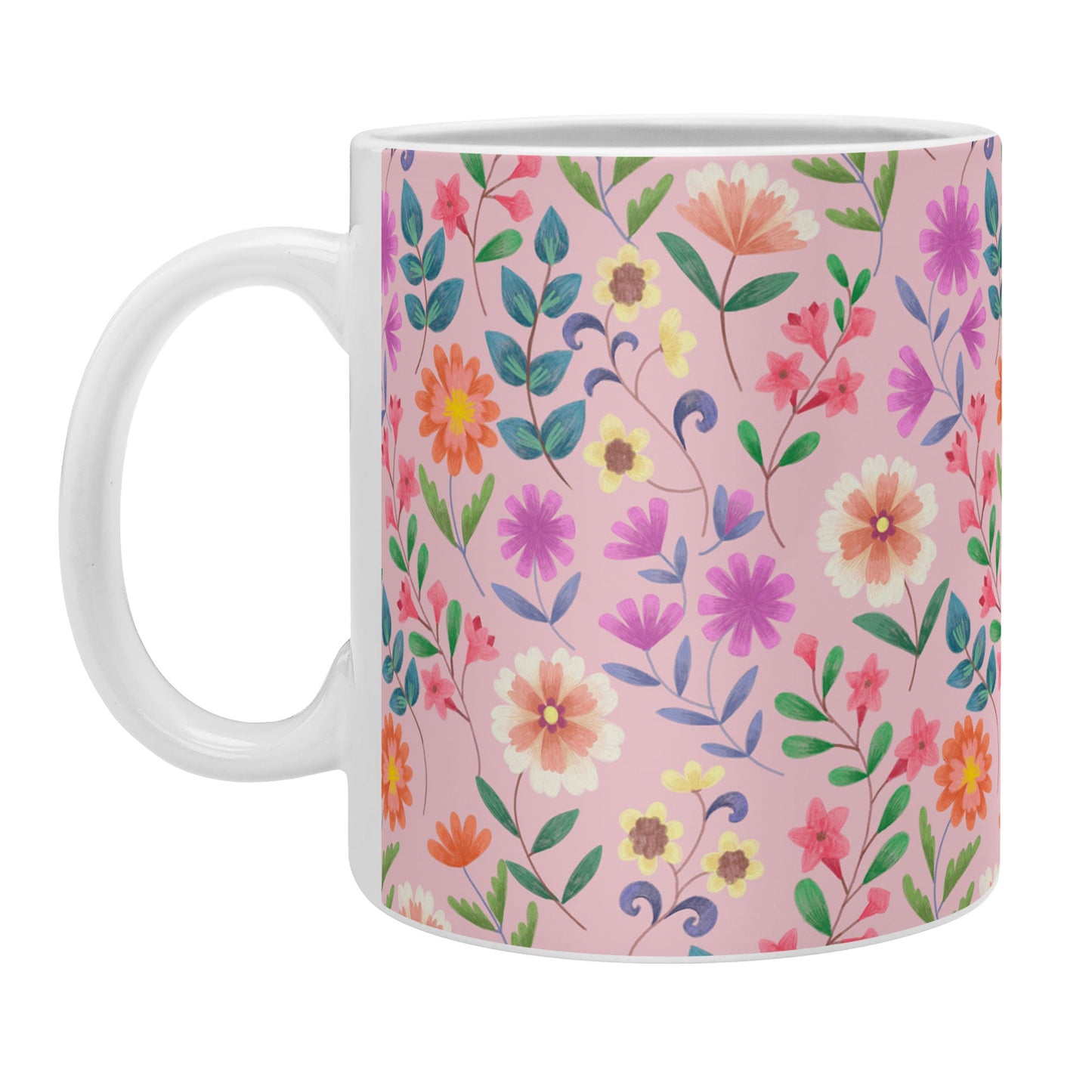 Pimlada Phuapradit Ditsy Floral Pink Coffee Mug