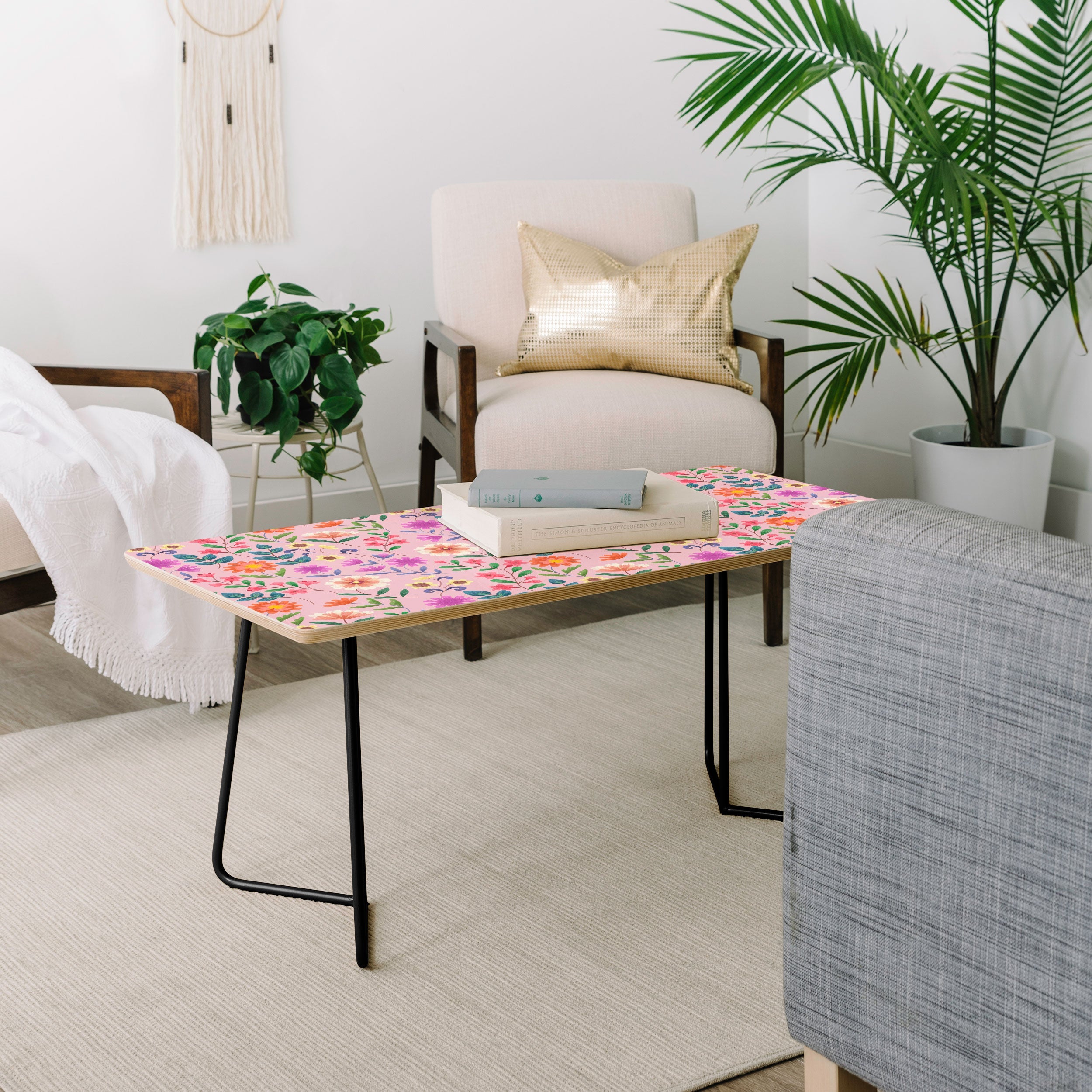 Pimlada Phuapradit Ditsy Floral Pink Coffee Table