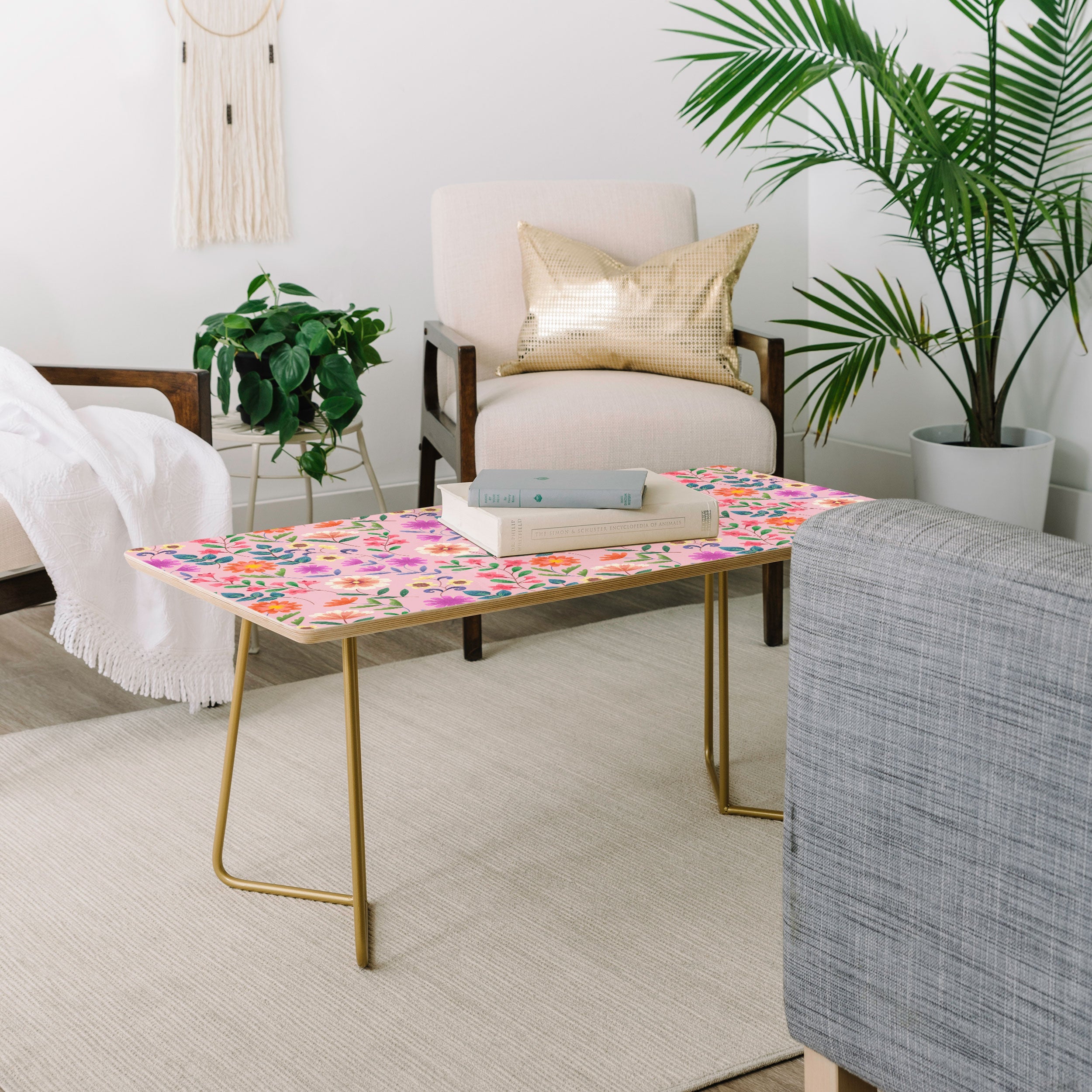 Pimlada Phuapradit Ditsy Floral Pink Coffee Table