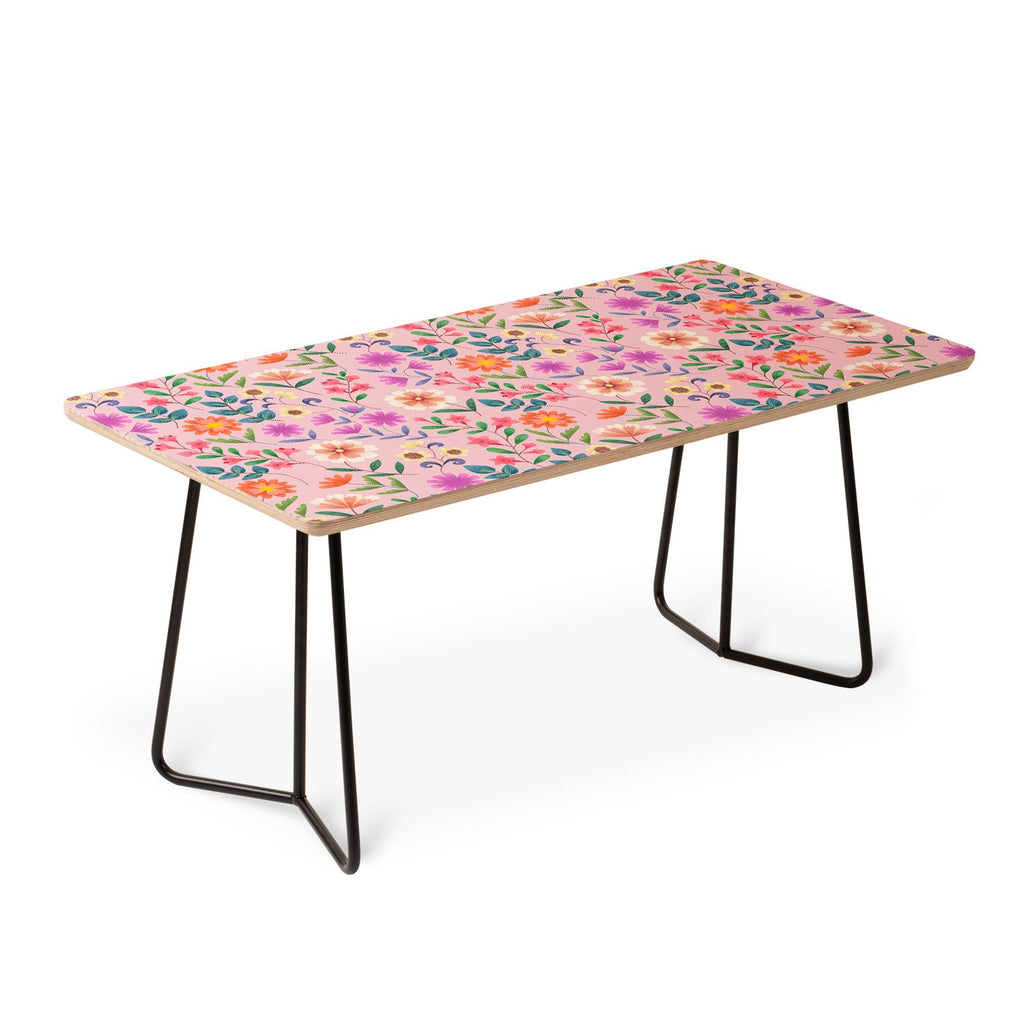 Pimlada Phuapradit Ditsy Floral Pink Coffee Table