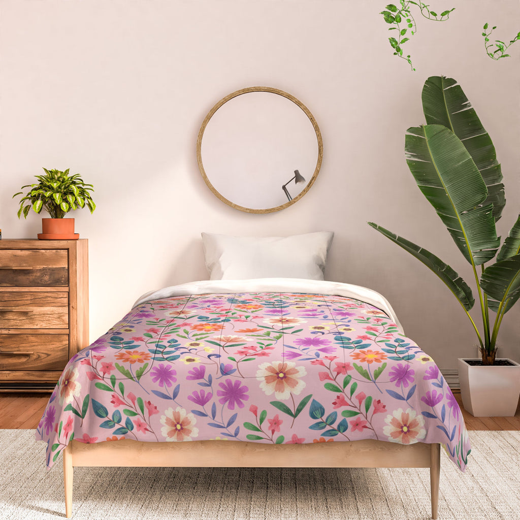 Pimlada Phuapradit Ditsy Floral Pink Comforter