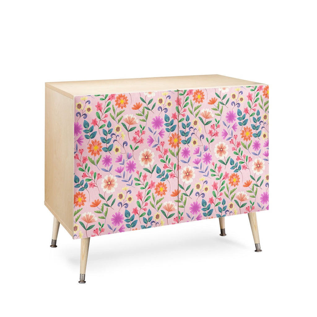 Pimlada Phuapradit Ditsy Floral Pink Credenza