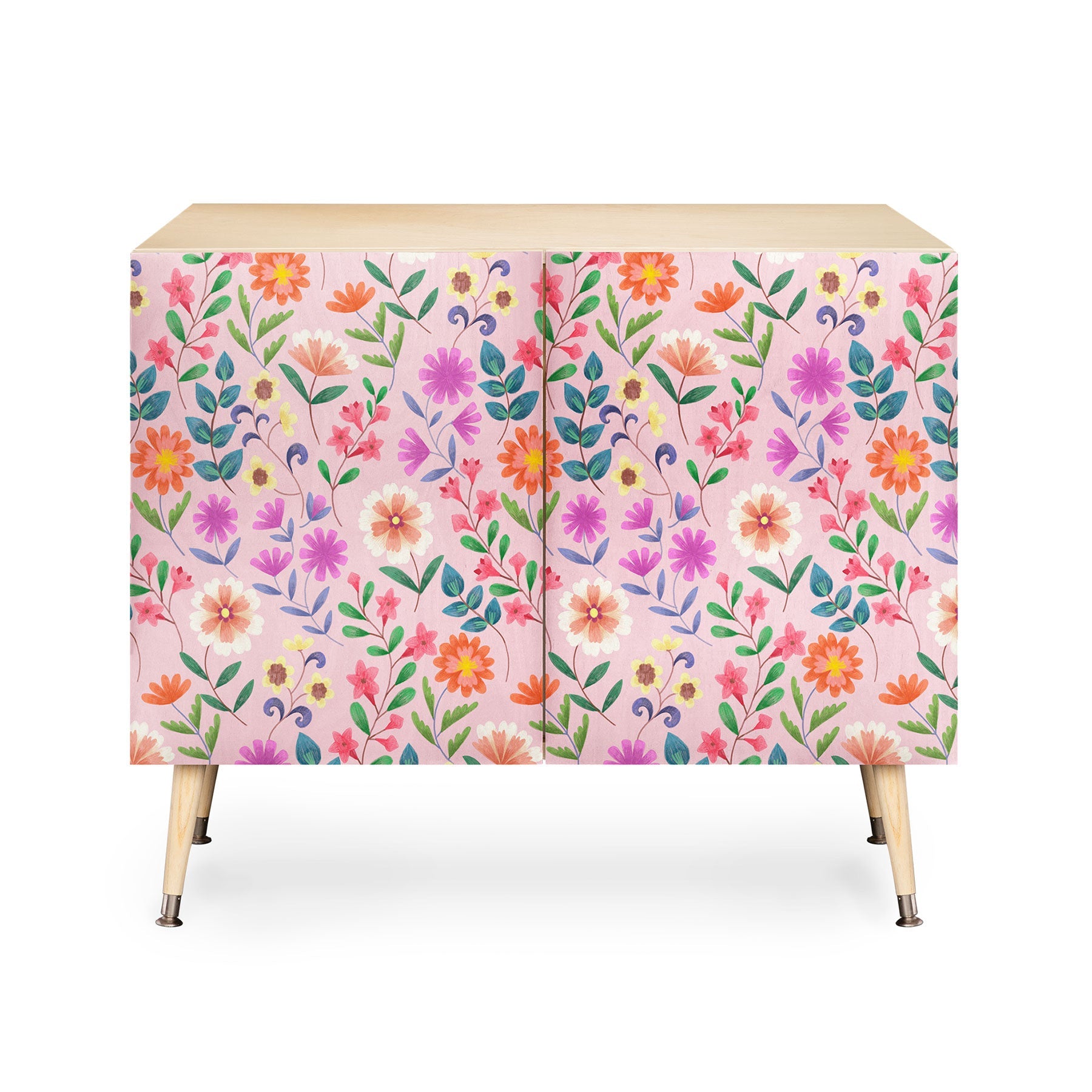 Pimlada Phuapradit Ditsy Floral Pink Credenza