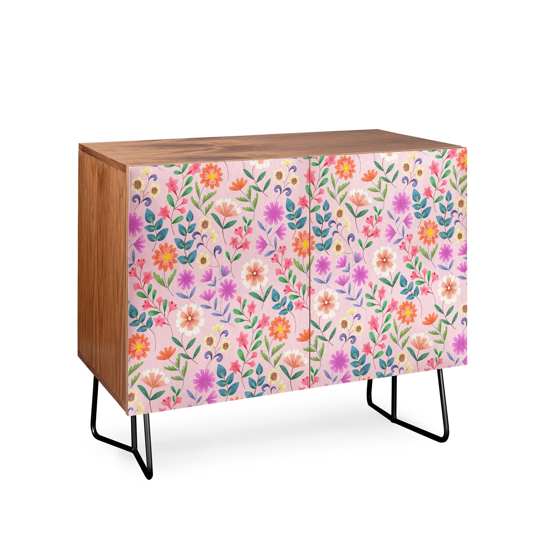 Pimlada Phuapradit Ditsy Floral Pink Credenza