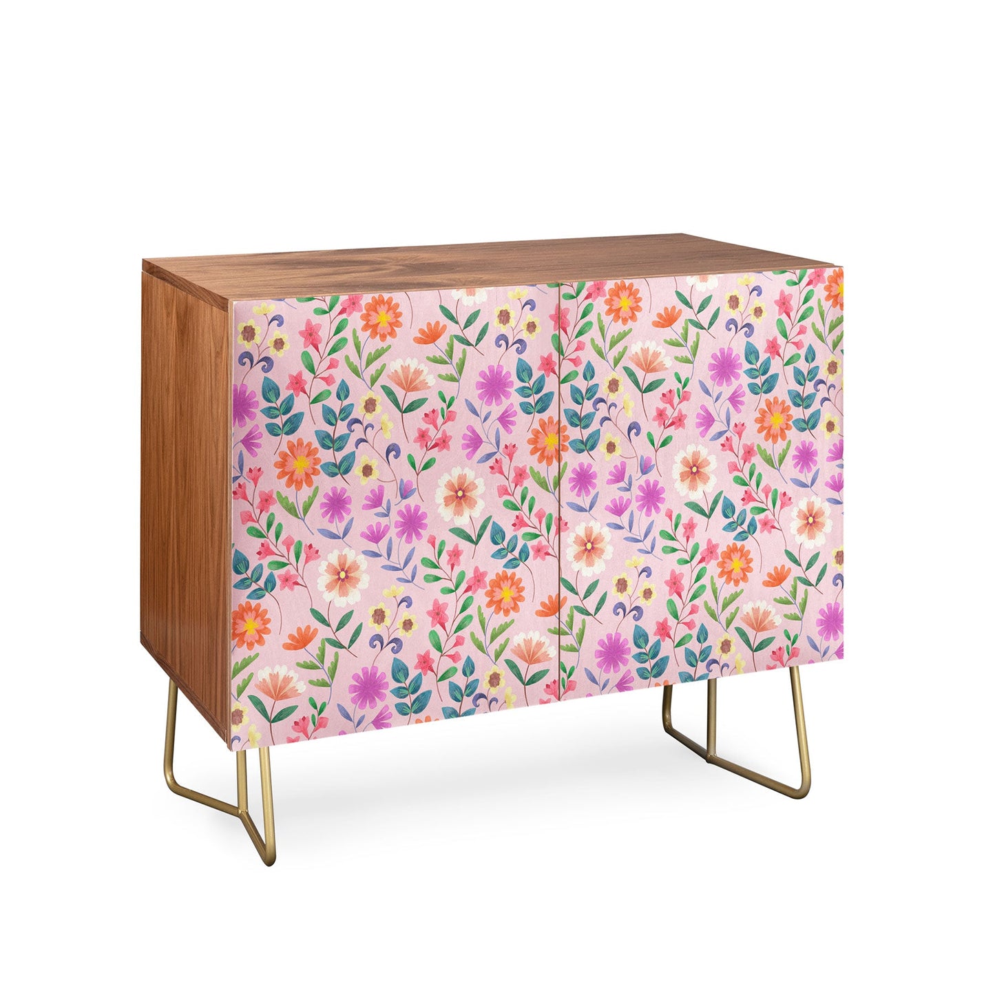 Pimlada Phuapradit Ditsy Floral Pink Credenza