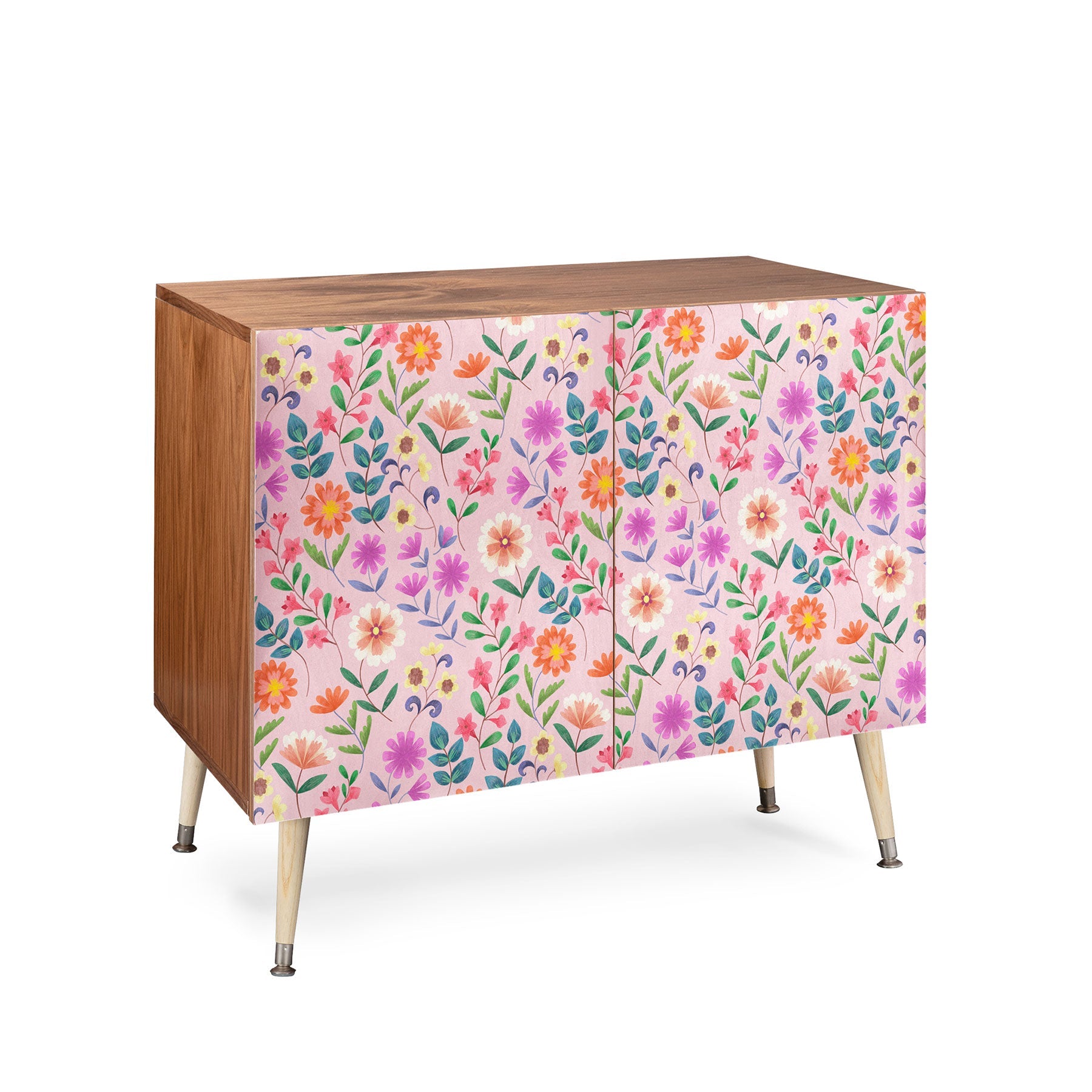 Pimlada Phuapradit Ditsy Floral Pink Credenza