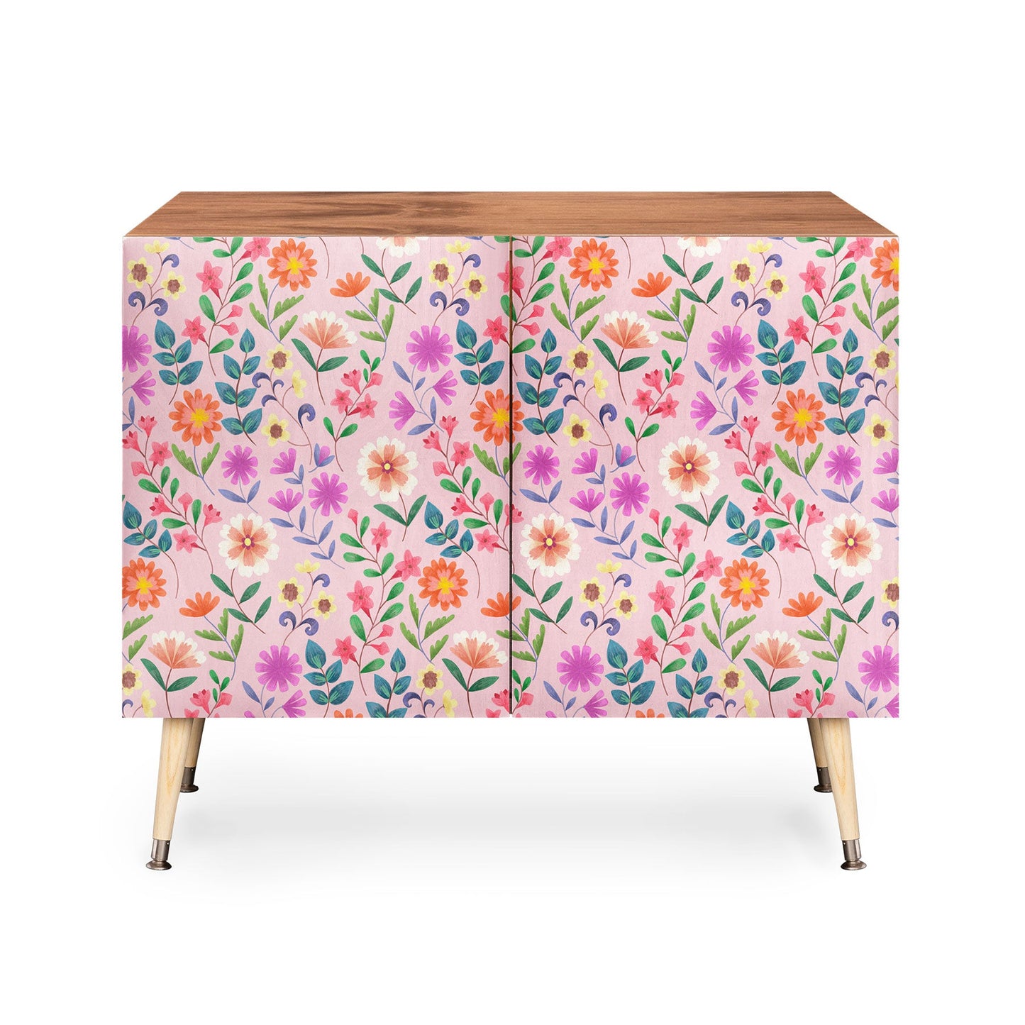 Pimlada Phuapradit Ditsy Floral Pink Credenza