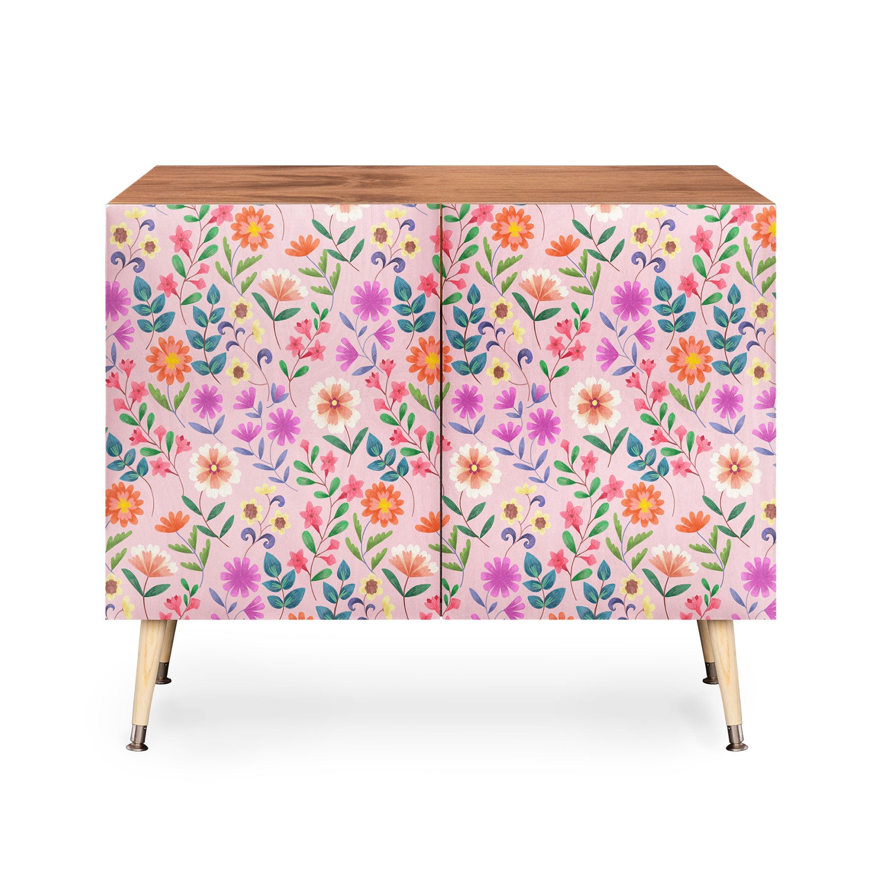 Pimlada Phuapradit Ditsy Floral Pink Credenza
