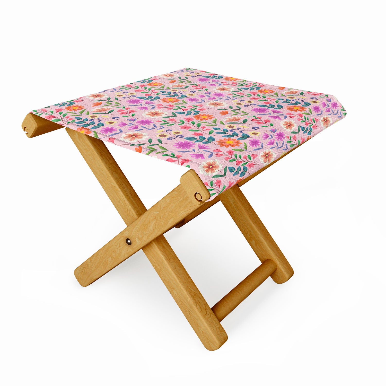 Pimlada Phuapradit Ditsy Floral Pink Folding Stool