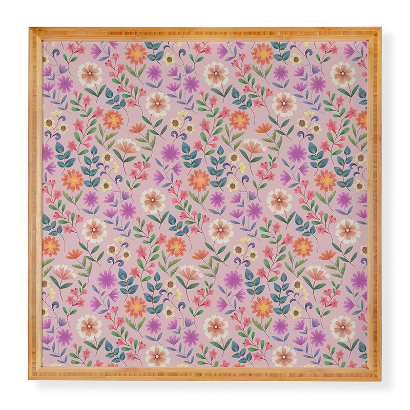 Pimlada Phuapradit Ditsy Floral Pink Framed Wall Art
