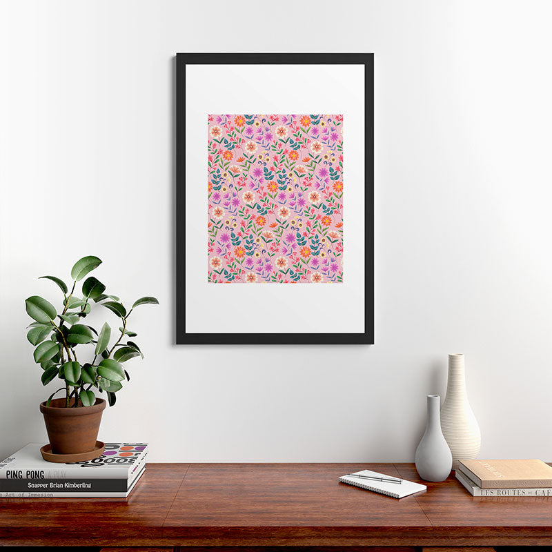Pimlada Phuapradit Ditsy Floral Pink Framed Art Print