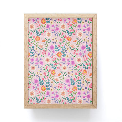 Pimlada Phuapradit Ditsy Floral Pink Framed Mini Art Print