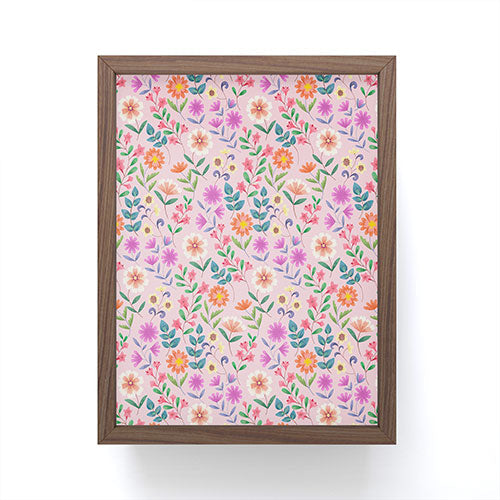 Pimlada Phuapradit Ditsy Floral Pink Framed Mini Art Print
