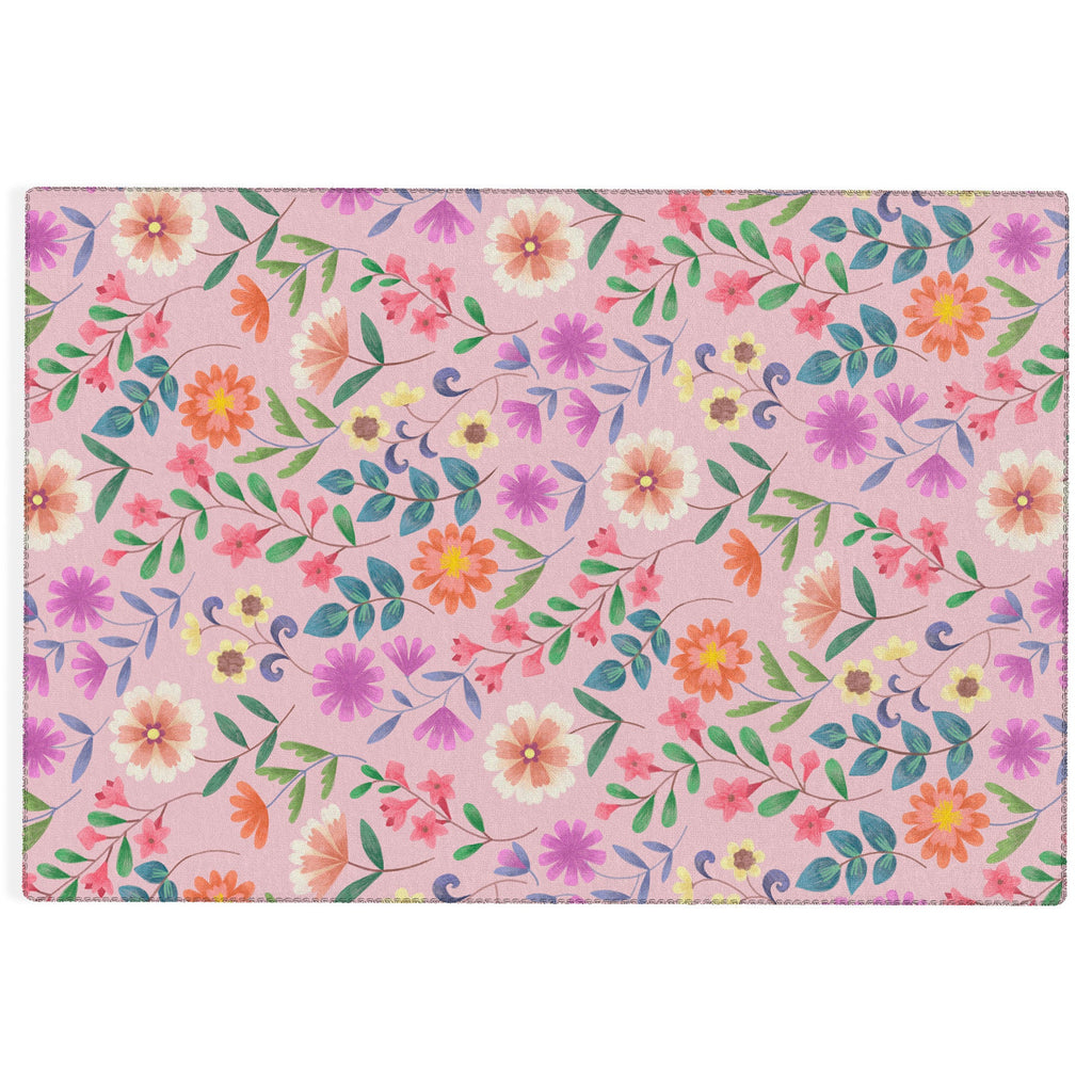 Pimlada Phuapradit Ditsy Floral Pink Outdoor Rug