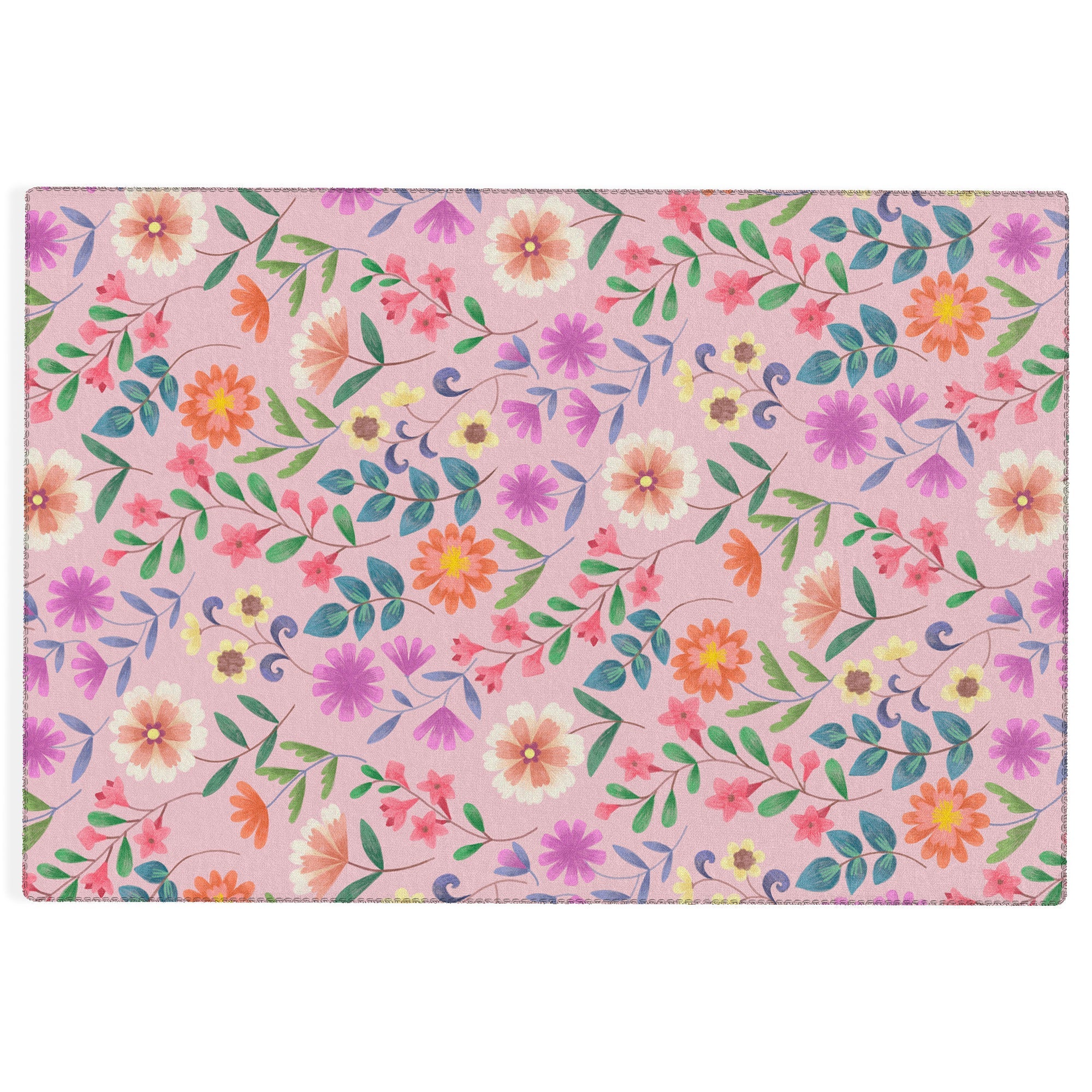 Pimlada Phuapradit Ditsy Floral Pink Outdoor Rug