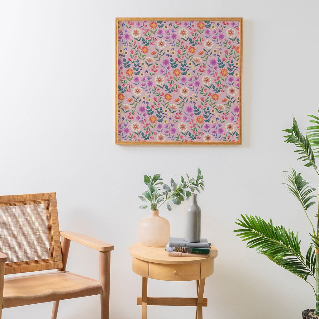 Pimlada Phuapradit Ditsy Floral Pink Framed Wall Art