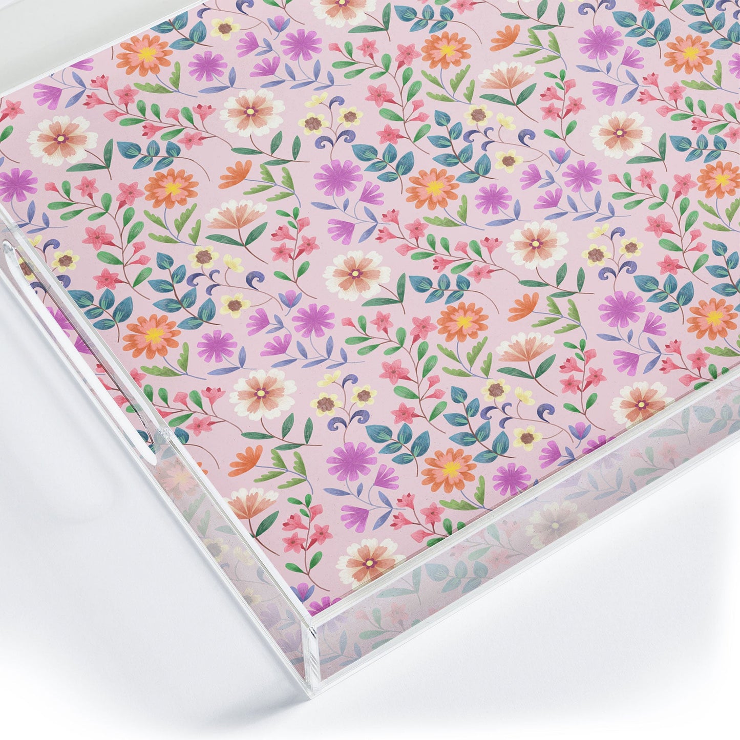 Pimlada Phuapradit Ditsy Floral Pink Acrylic Tray