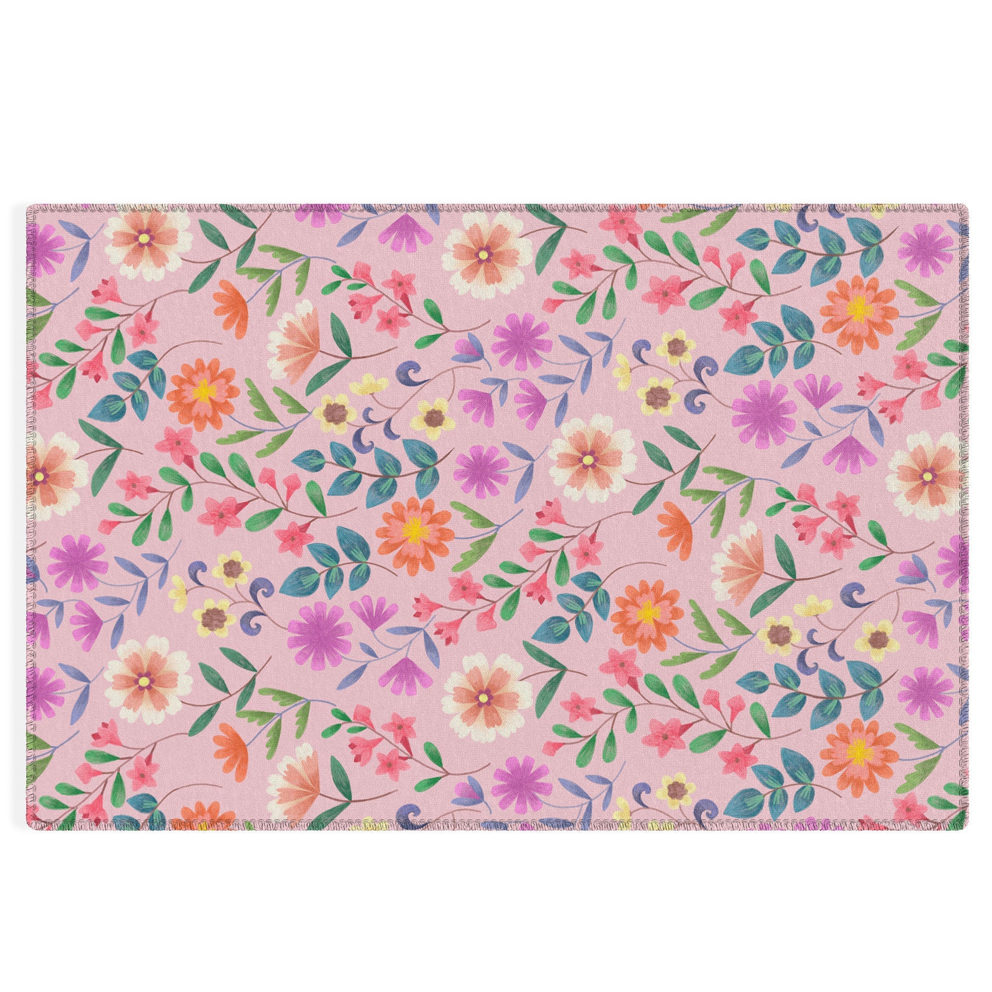 Pimlada Phuapradit Ditsy Floral Pink Outdoor Rug