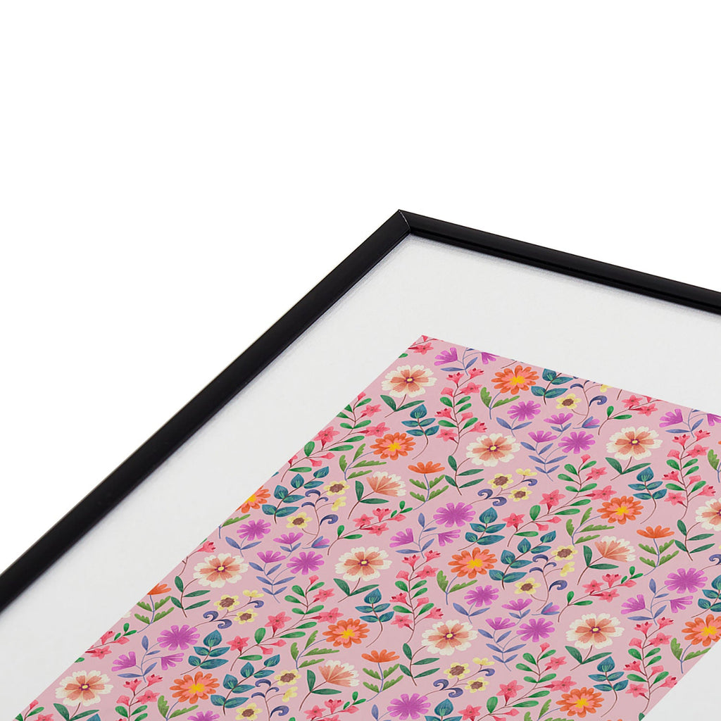 Pimlada Phuapradit Ditsy Floral Pink Metal Framed Art Print