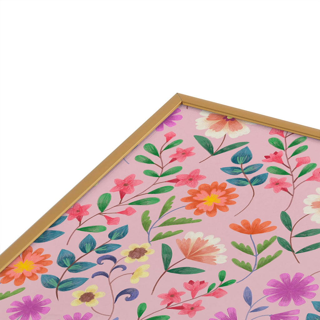 Pimlada Phuapradit Ditsy Floral Pink Square Metal Framed Art Print