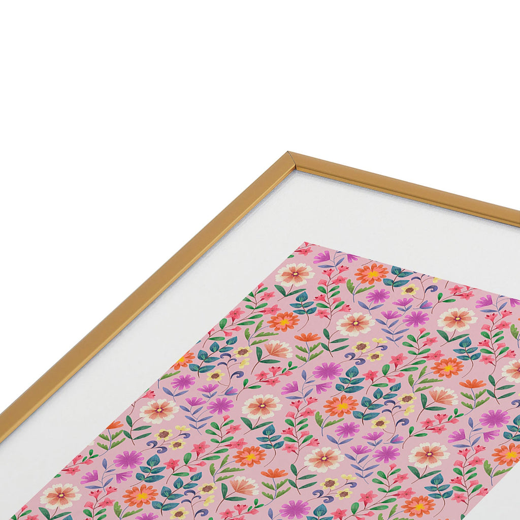 Pimlada Phuapradit Ditsy Floral Pink Metal Framed Art Print