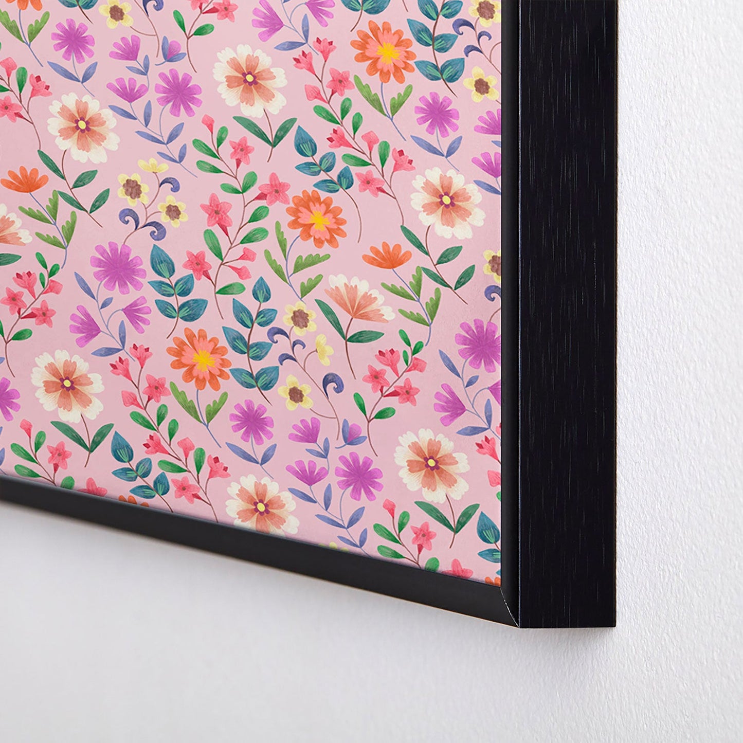 Pimlada Phuapradit Ditsy Floral Pink Square Metal Framed Art Print