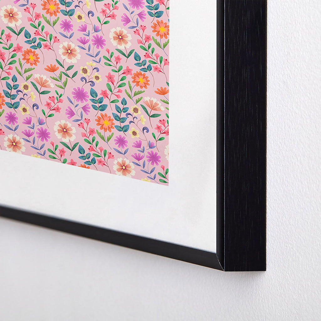 Pimlada Phuapradit Ditsy Floral Pink Metal Framed Art Print