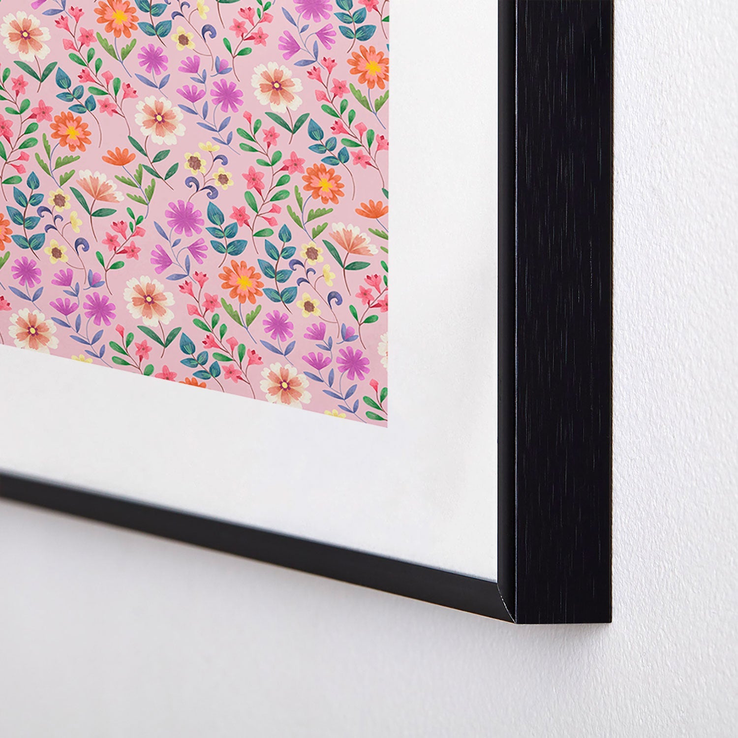 Pimlada Phuapradit Ditsy Floral Pink Metal Framed Art Print