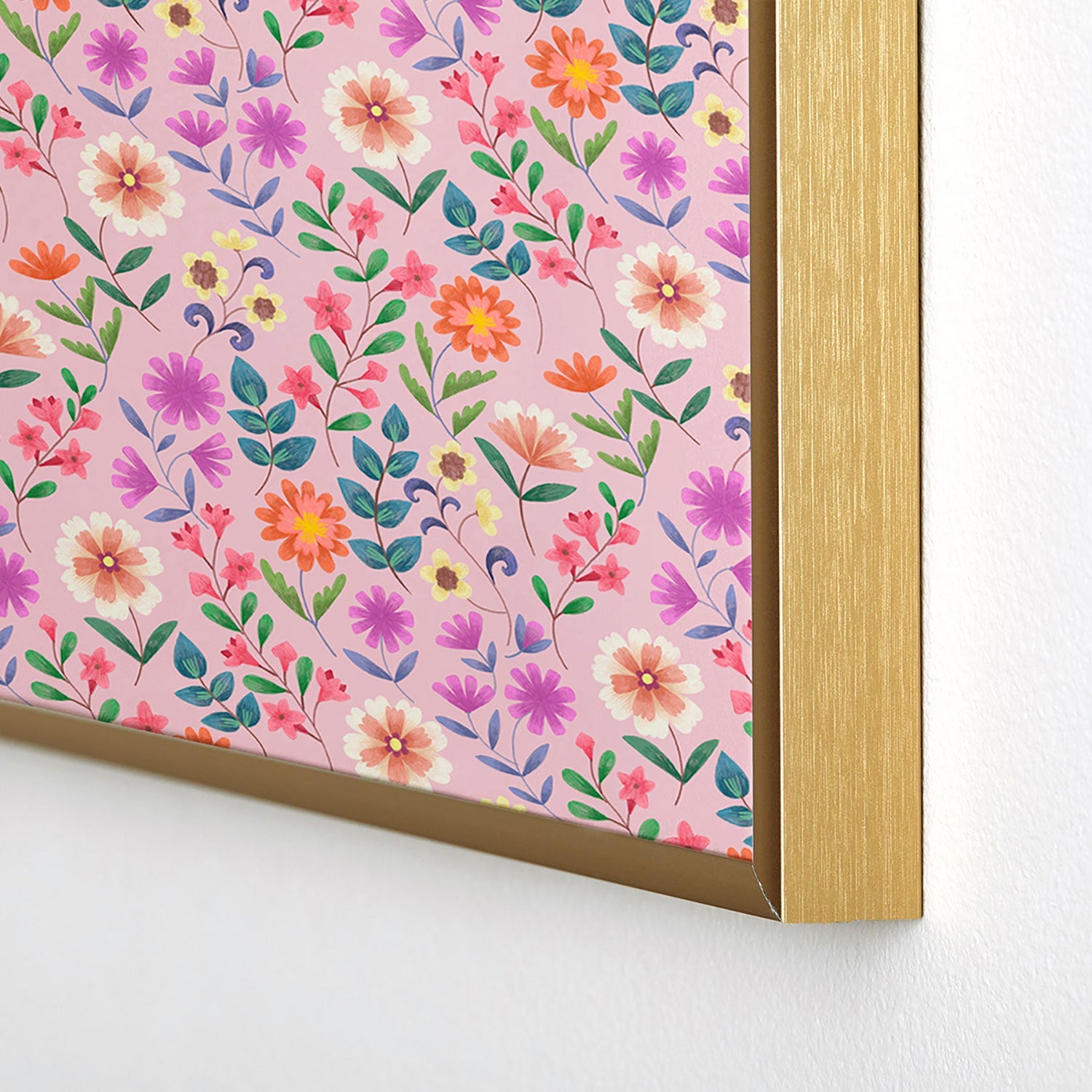 Pimlada Phuapradit Ditsy Floral Pink Square Metal Framed Art Print