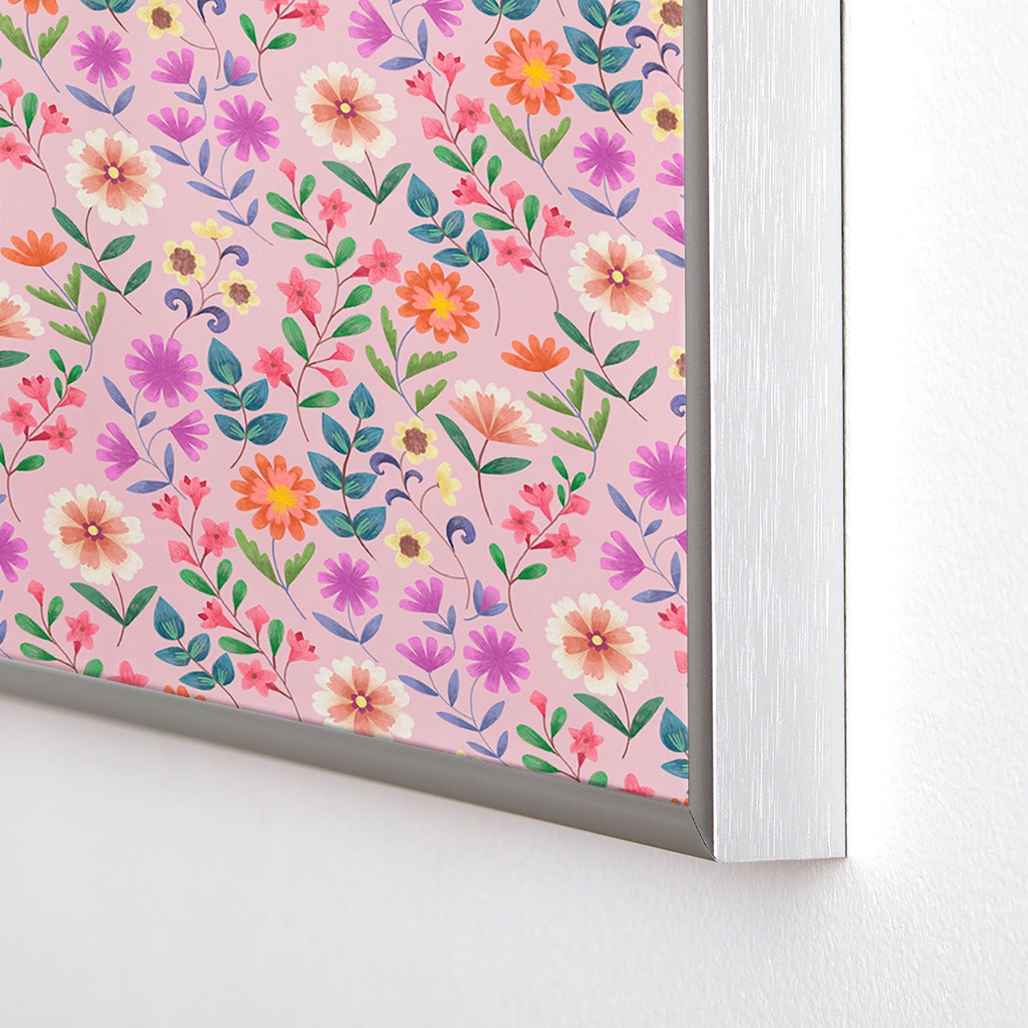 Pimlada Phuapradit Ditsy Floral Pink Square Metal Framed Art Print