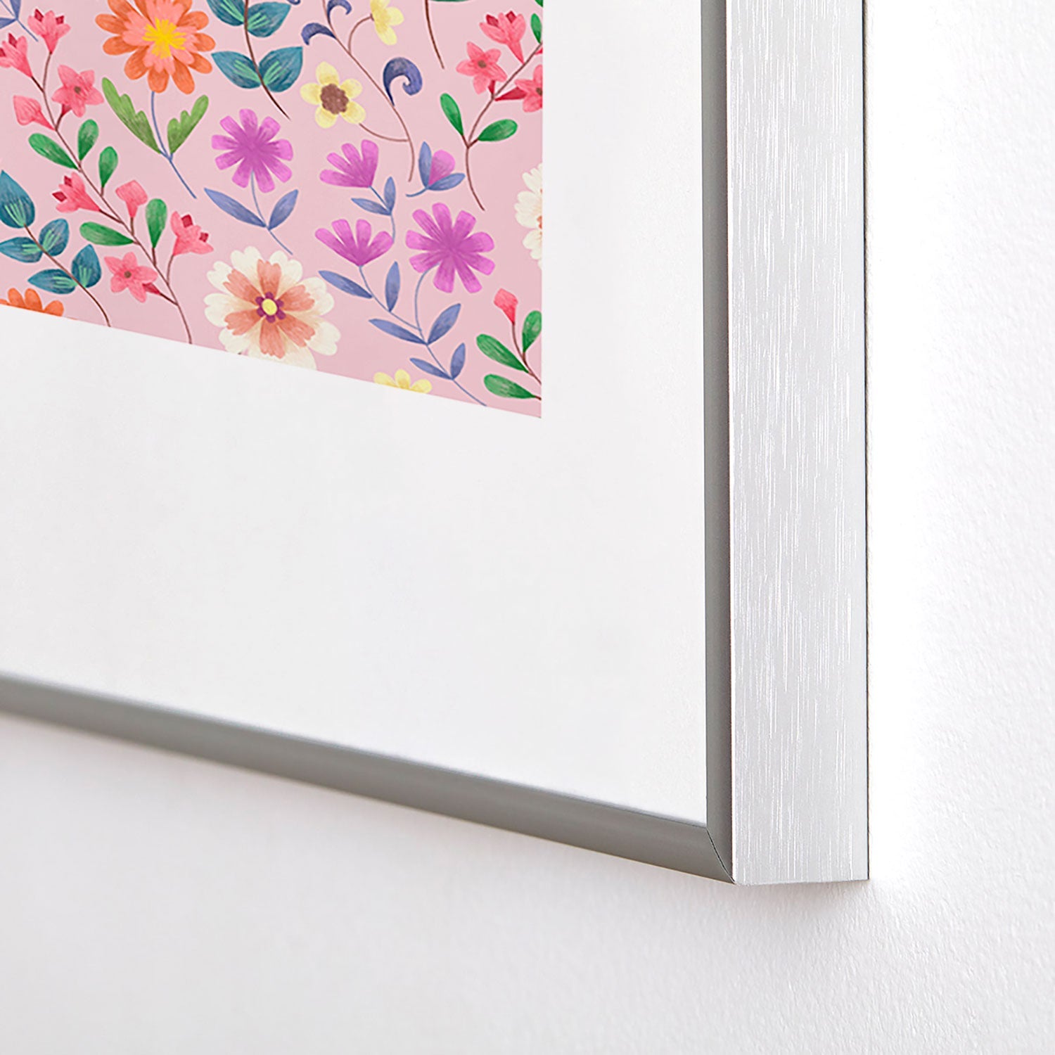Pimlada Phuapradit Ditsy Floral Pink Metal Framed Art Print