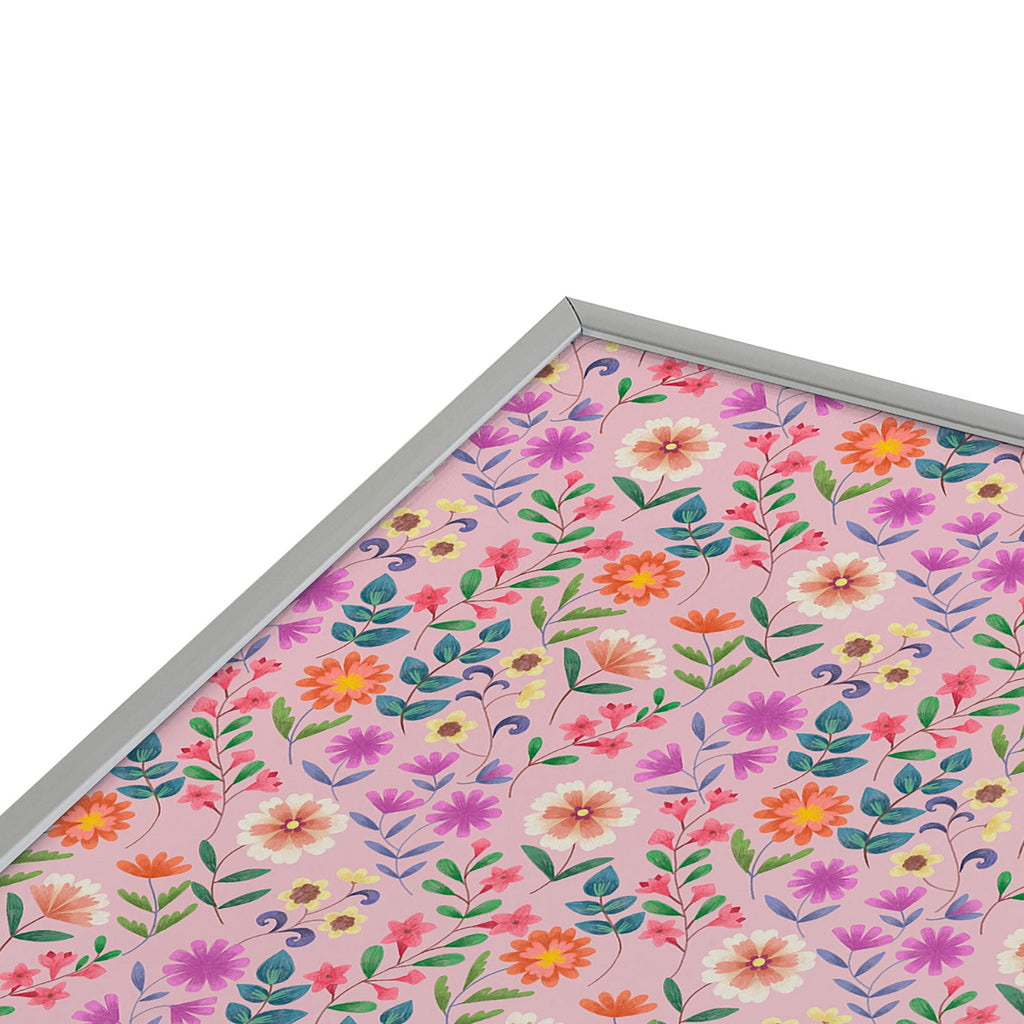 Pimlada Phuapradit Ditsy Floral Pink Square Metal Framed Art Print