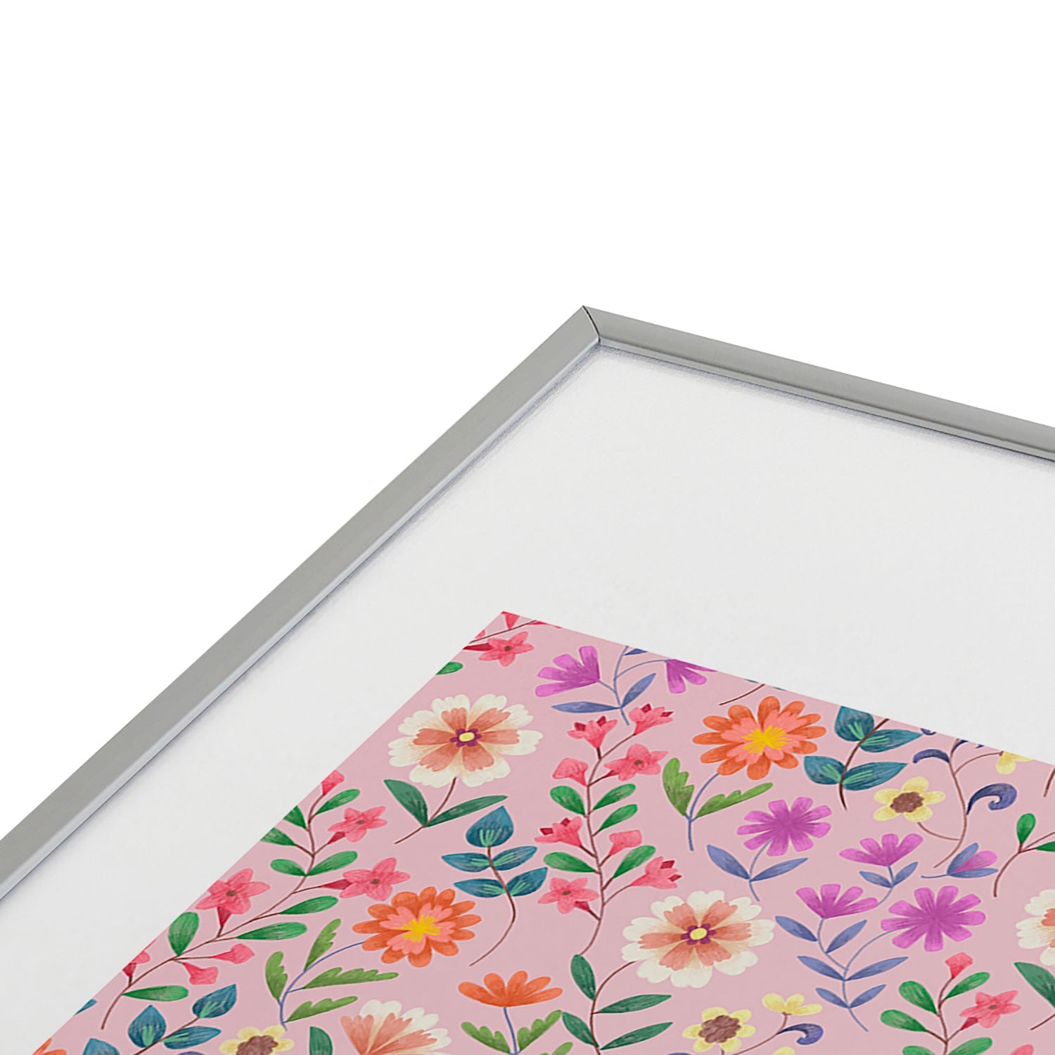 Pimlada Phuapradit Ditsy Floral Pink Metal Framed Art Print