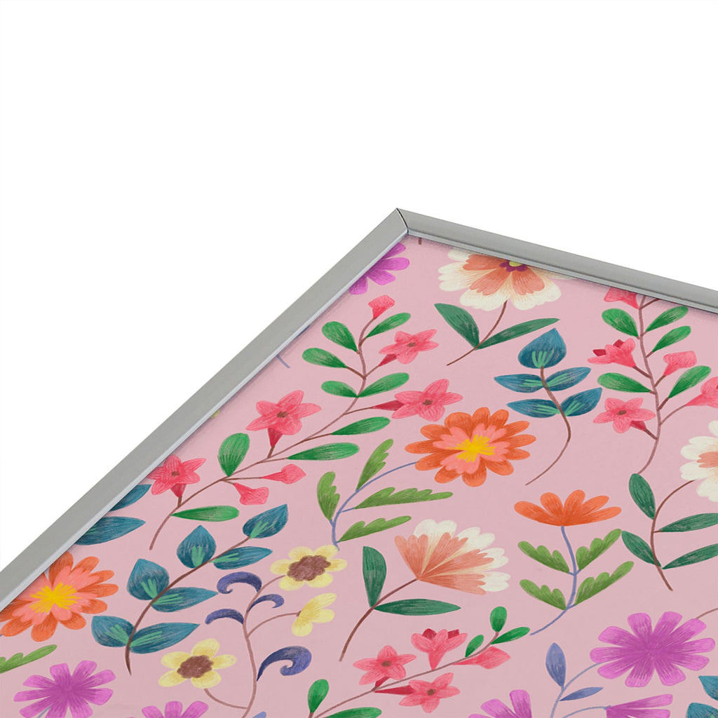 Pimlada Phuapradit Ditsy Floral Pink Square Metal Framed Art Print