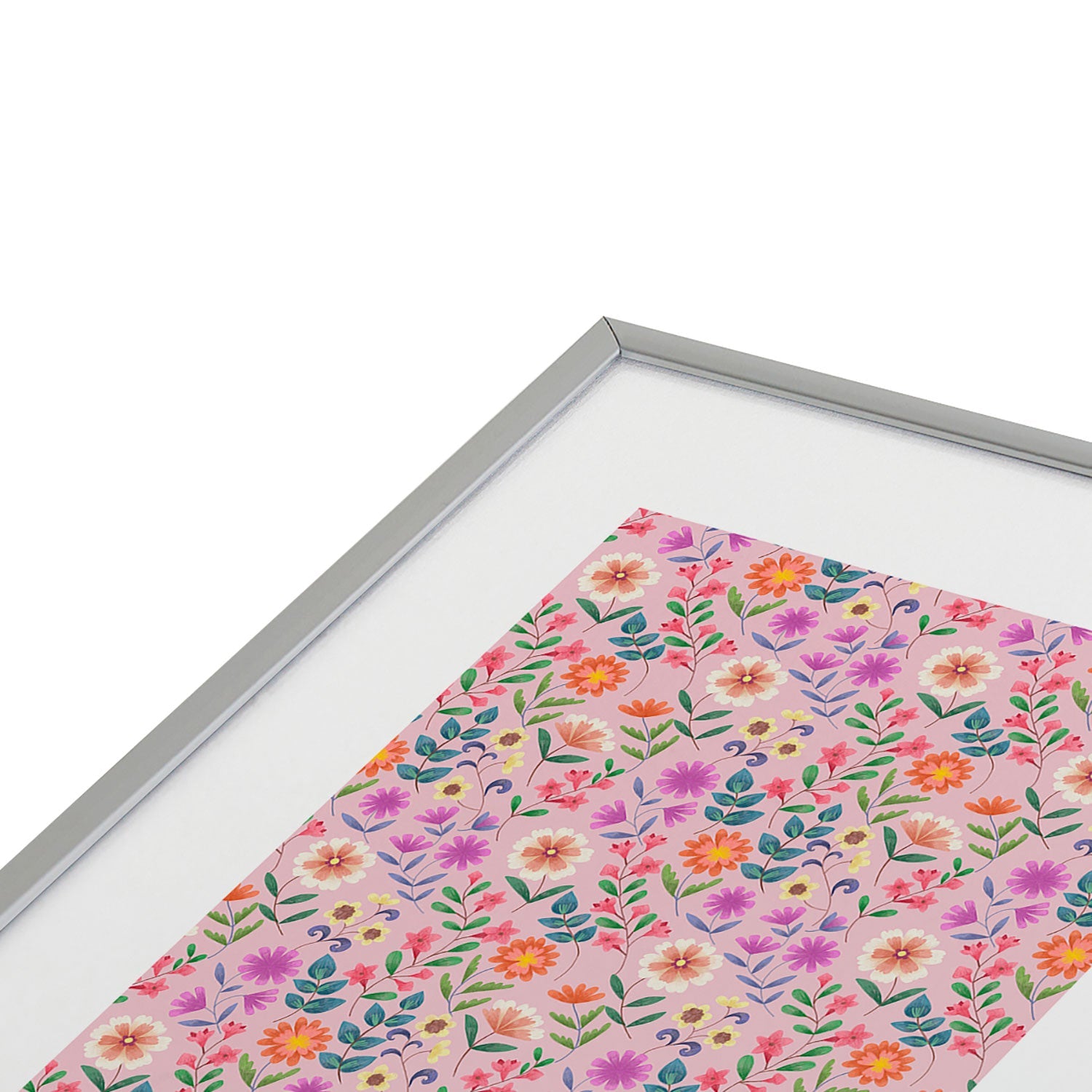 Pimlada Phuapradit Ditsy Floral Pink Metal Framed Art Print