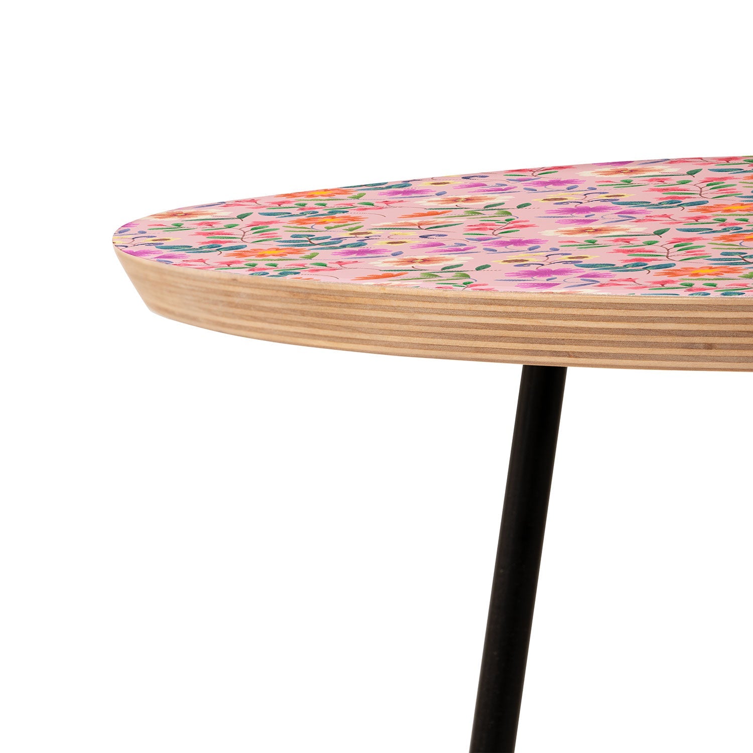 Pimlada Phuapradit Ditsy Floral Pink Round Side Table