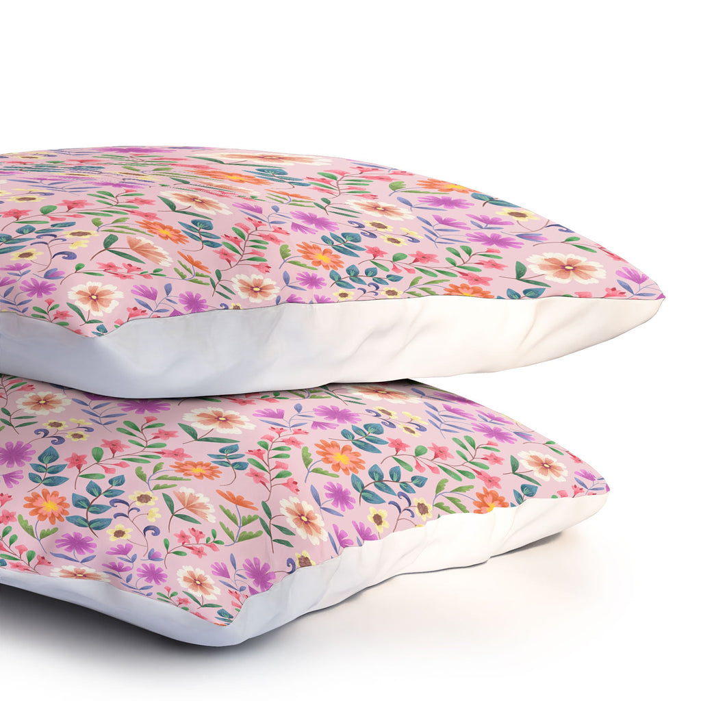 Pimlada Phuapradit Ditsy Floral Pink Pillow Shams