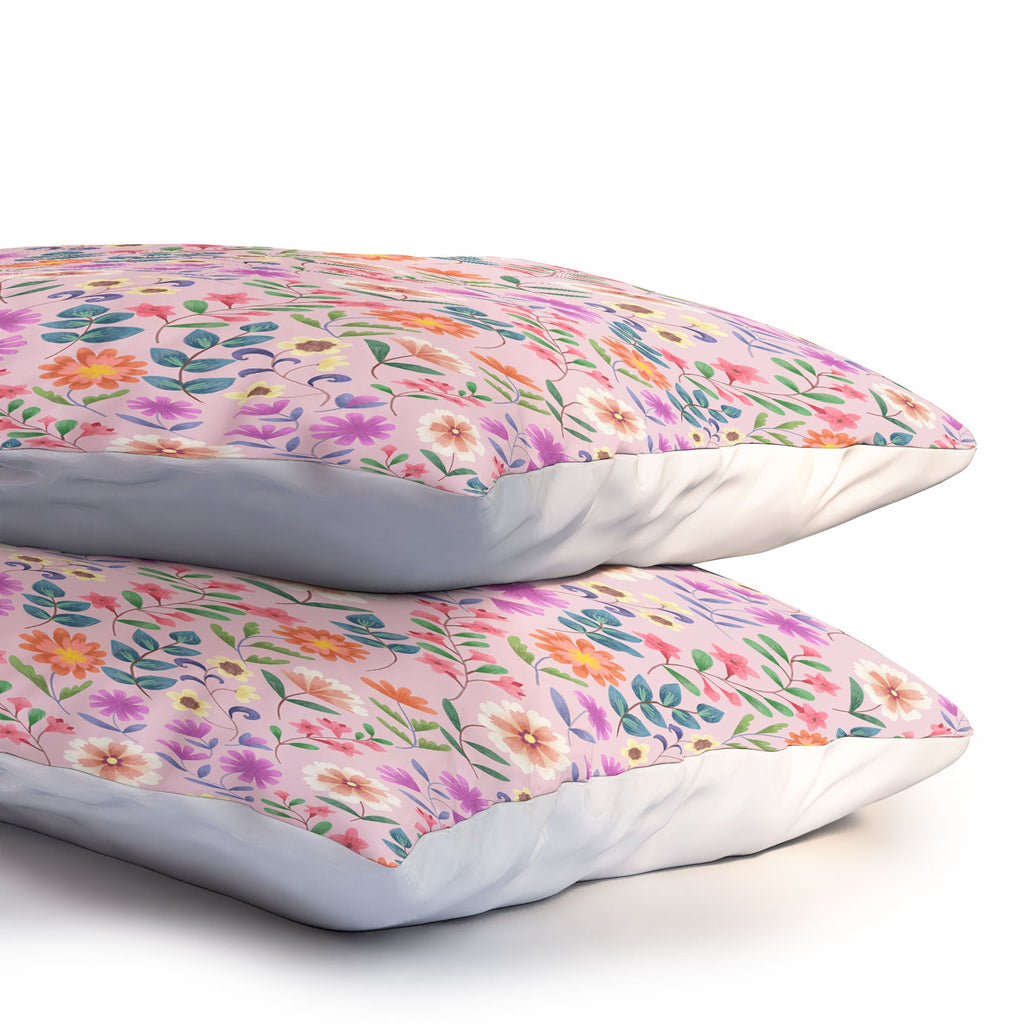 Pimlada Phuapradit Ditsy Floral Pink Pillow Shams