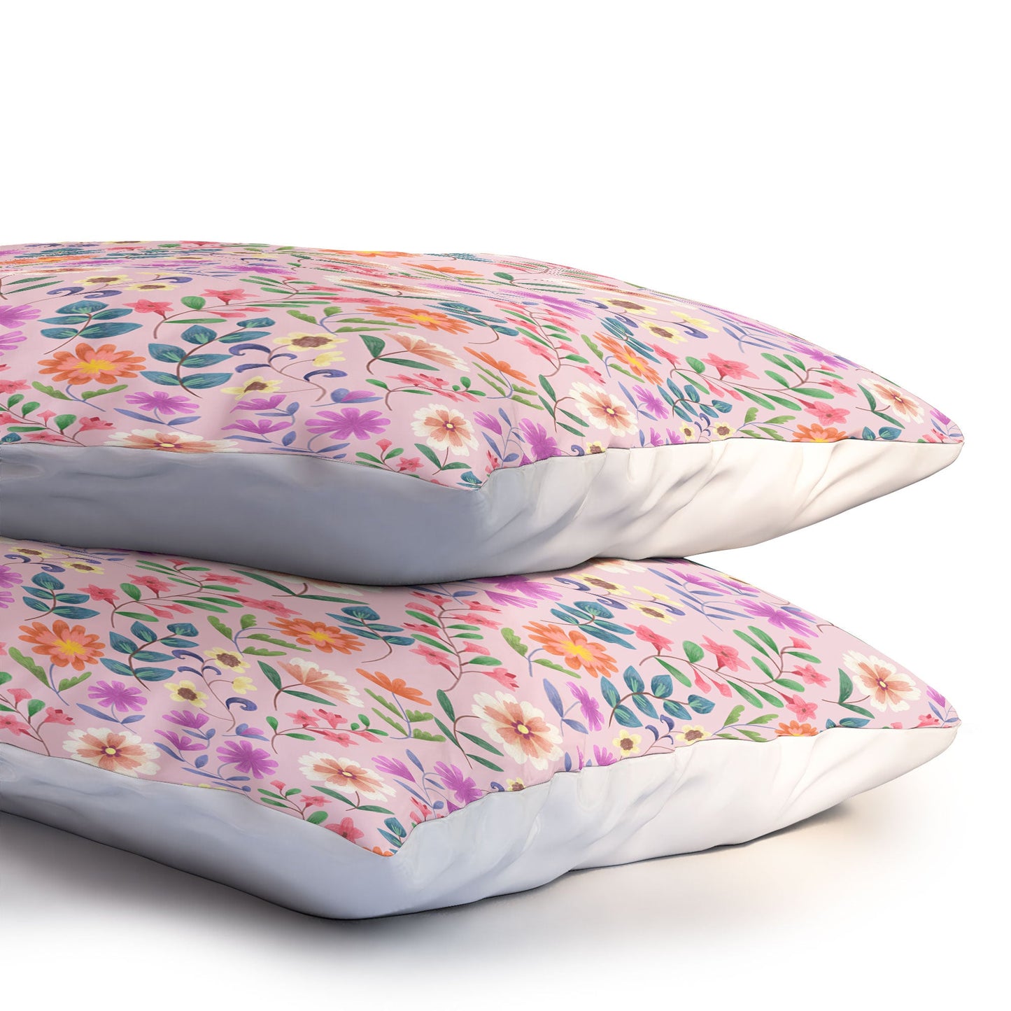 Pimlada Phuapradit Ditsy Floral Pink Pillow Shams