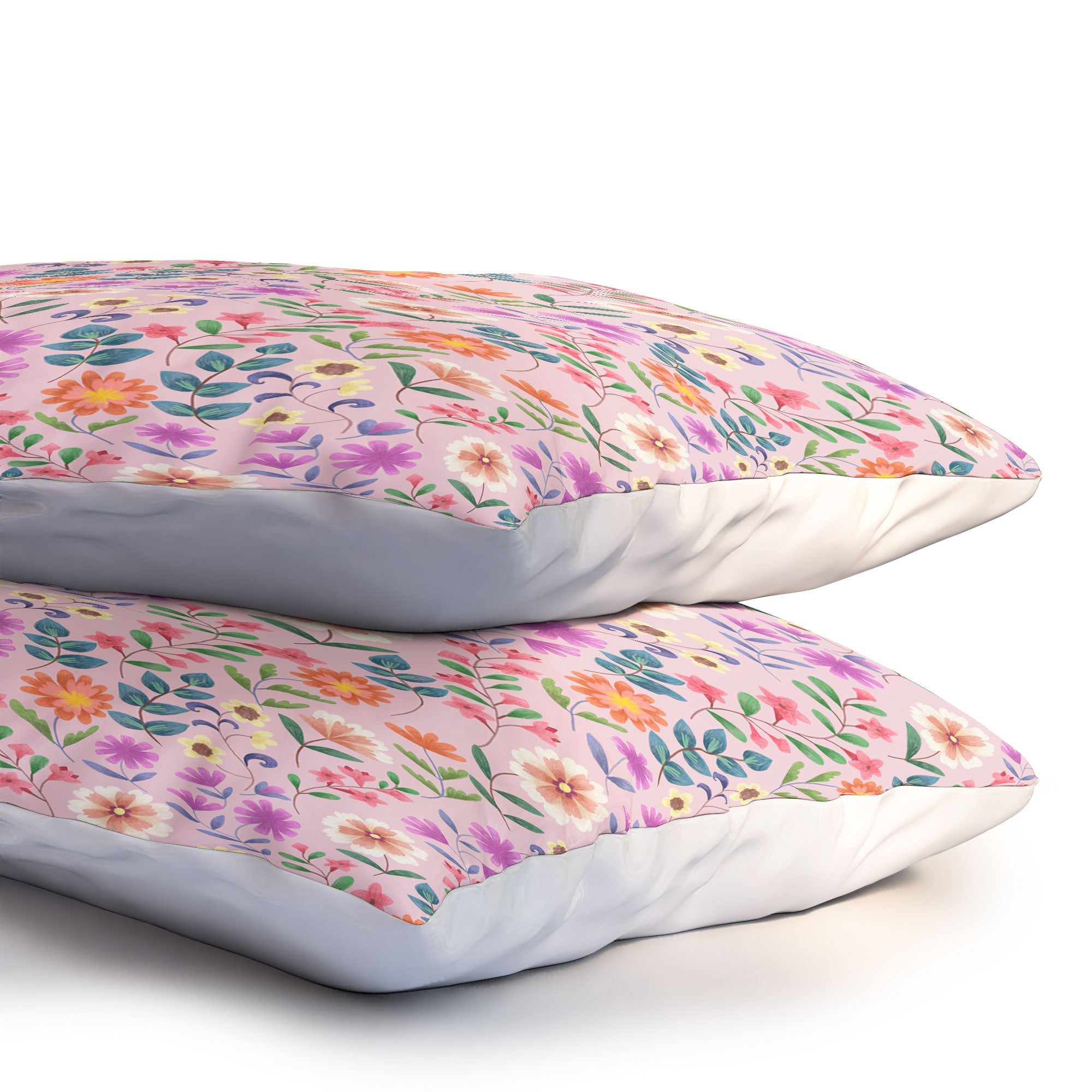 Pimlada Phuapradit Ditsy Floral Pink Pillow Shams