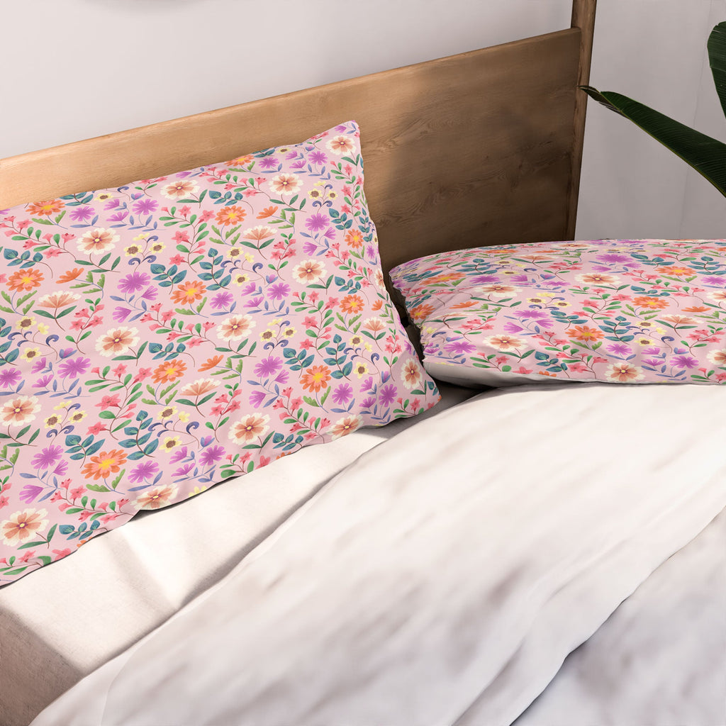 Pimlada Phuapradit Ditsy Floral Pink Pillow Shams