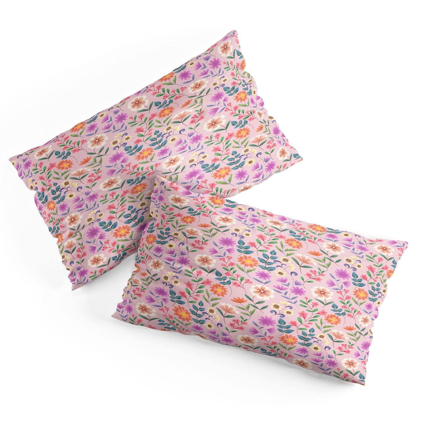 Pimlada Phuapradit Ditsy Floral Pink Pillow Shams